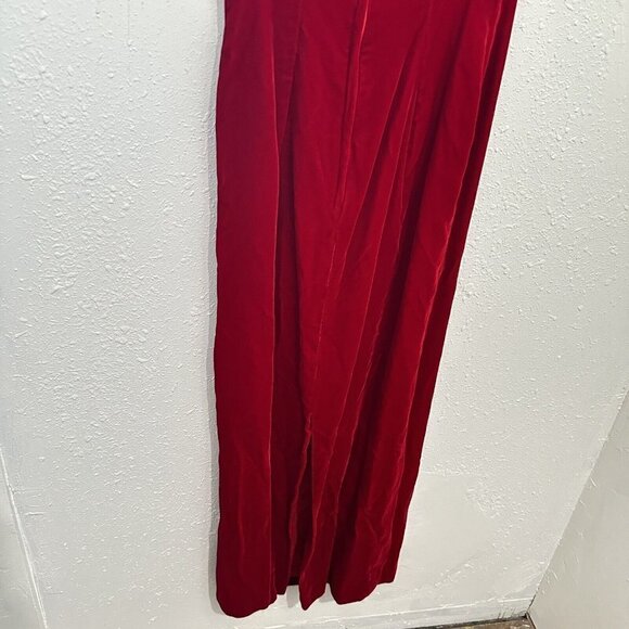 Vintage 80s Red Velvet Formal Pencil House of Bianchi Dress Womens 6 Rosettes - Picture 7 of 11